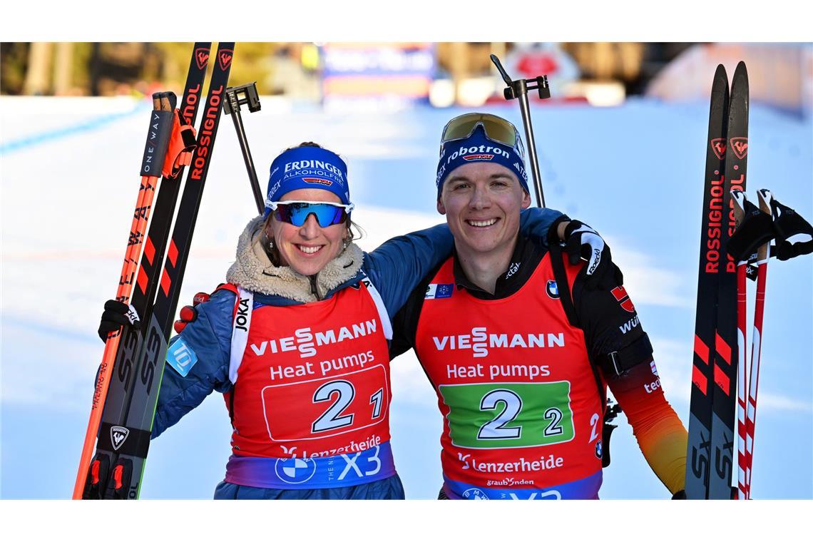 "Fantastisch gemacht": WM-Bronze für Preuß und Strelow Erfolgreiches Duo: Franziska Preuß (l) und Justus Strelow.