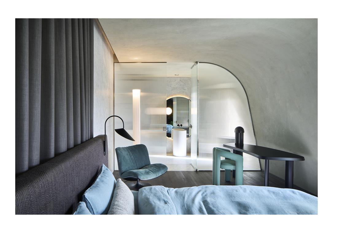 Zwei Stuttgarter Architekten entwerfen die schönsten Wohnkonzepte im Land Es finden sich aber auch farblich und stilistisch zurückhaltende Räume, etwa im Schlafzimmer.