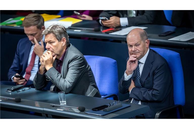 Es kriselt: Die drei Spitzen der Ampel-Koalition. (Archivbild)