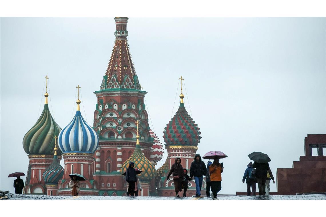 Bilder des Tages Es regnet in Moskau.