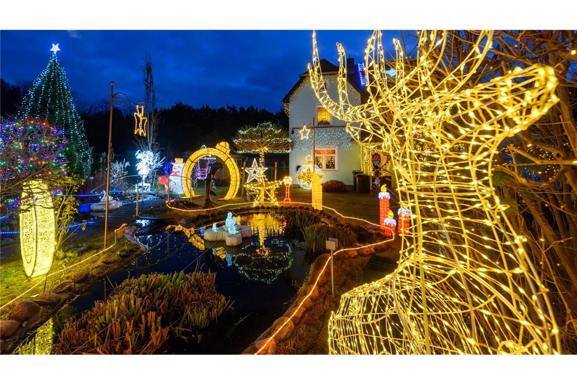 Es weihnachtet im Garten von Familie Muschner in Ostbrandenburg.