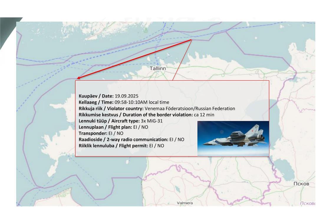 Estland zufolge waren die russischen Kampfflugzeuge klar im Luftraum des EU- und Nato-Landes.