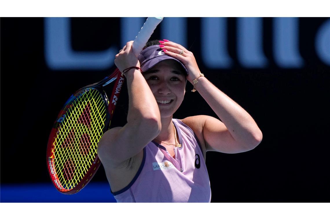 Bilder des Tages Eva Lys aus Deutschland jubelt nach ihrem Sieg in der 3. Runde bei den Australian Open.