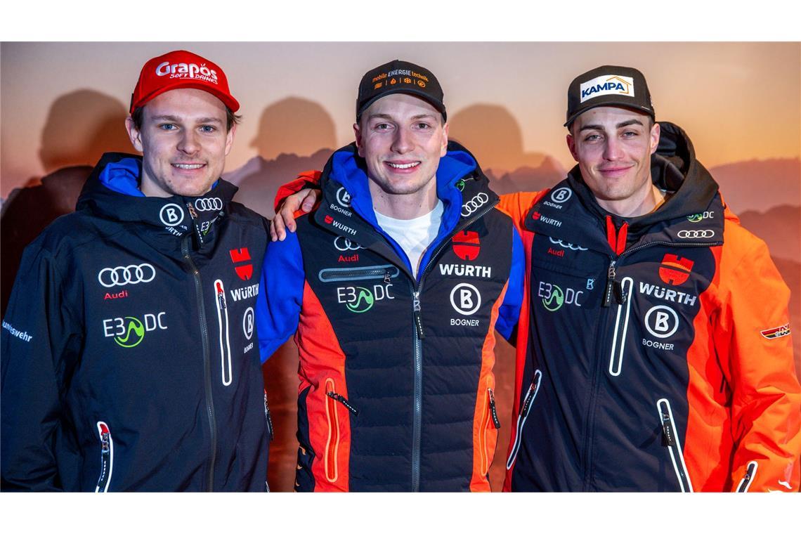 Steiniger Weg: Einst Aussortierte kämpfen sich zur Ski-WM Fabian Gratz, Jonas Stockinger und Anton Grammel (v.l.) starten im WM-Riesenslalom.