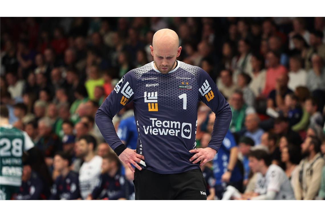 Enttäuschung trotz Punktgewinn im Handballkrimi FAG-Keeper Bart Ravensbergen ist enttäuscht – seine acht Paraden reichten nicht zum Sieg