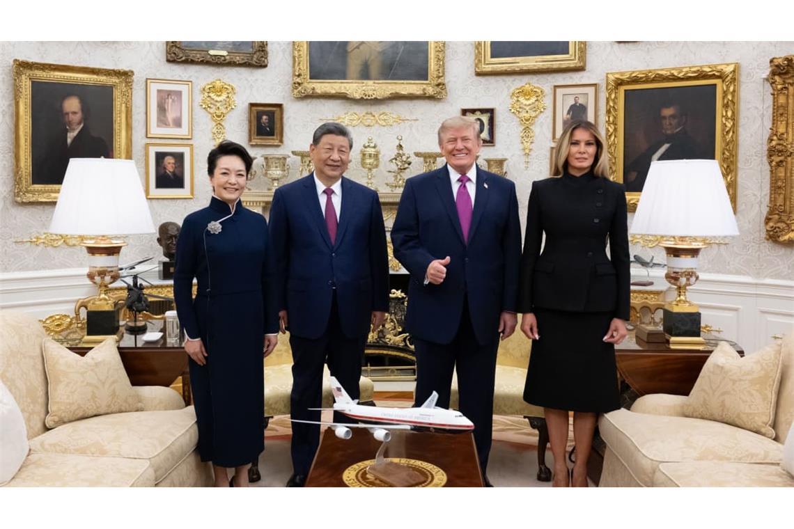 Fast schon wie ein Familientreffen: die Präsidenten Xi Jinping und Donald Trump mit ihren Ehefrauen Peng Liyuan&nbsp; und Melania Trump