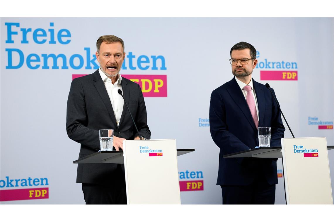 Lindner und Buschmann kündigen Aufarbeitung interner Fehler an FDP-Chef Lindner und der neue Generalsekretär Buschmann äußerten sich am Montag. (Symbolbild)