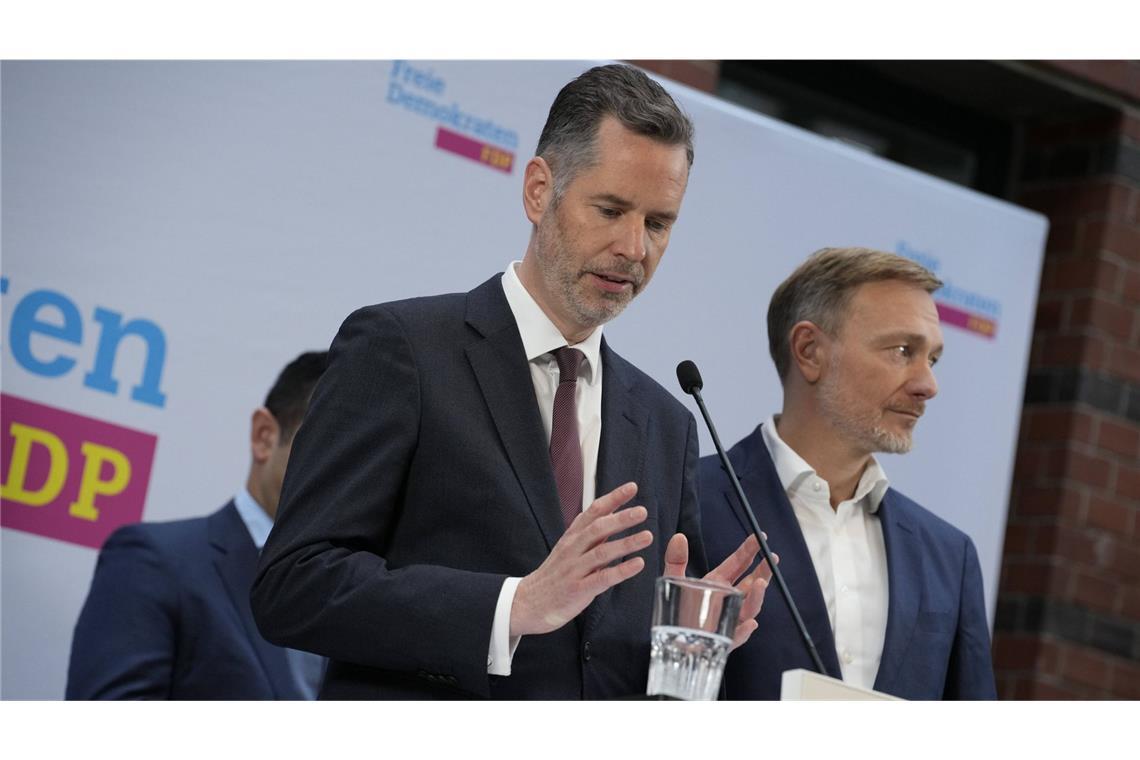 Lindner und Dürr stellen „D-Day-Papier“ als unwichtig dar FDP-Chef Lindner und Fraktionsschef Dürr äußerten sich erneut zum „D-Day-Papier“. (Archivbild)