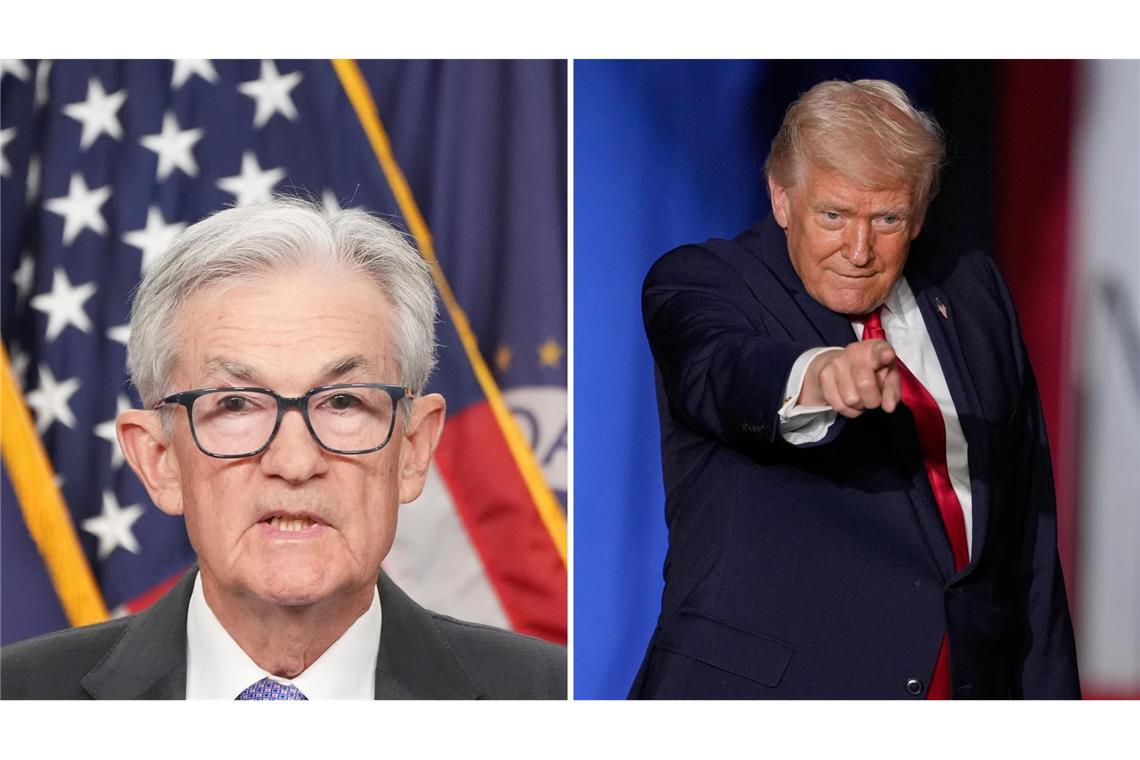 Fed-Chef Jerome Powell (links) und US-Präsident Donald Trump (rechts).