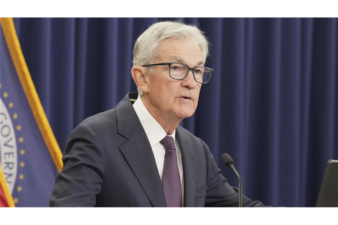Fed-Chef Jerome Powell verkündet die Senkung des Leitzinses (Archivbild).