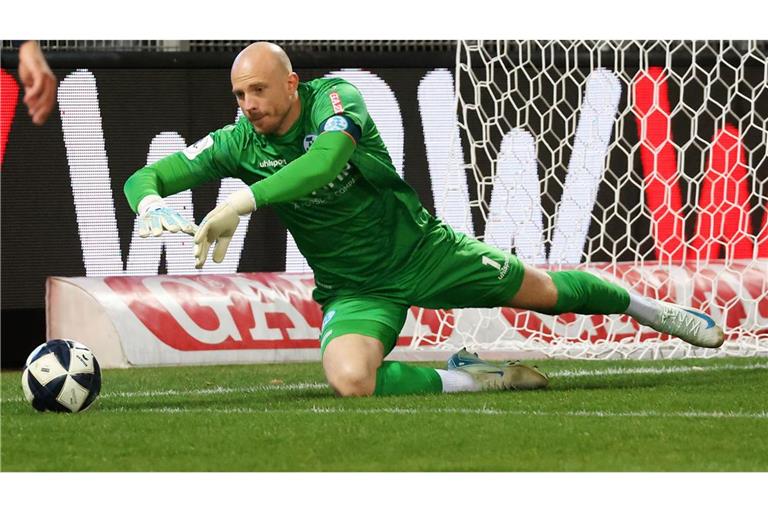 Felix Dornebusch steht seit 2023 im Kickers-Tor.            


Foto:Baumann/Alexander Keppler
