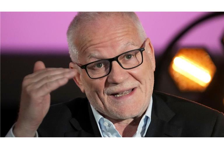 Festivaldirektor Thierry Frémaux bei der Pressekonferenz, auf der das Programm der 78. Internationalen Filmfestspiele von Cannes bekanntgegeben wird.