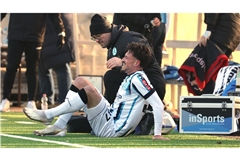 Flamur Berisha verletzte sich im Testspiel gegen den 1. CfR Pforzheim. 
Foto: Baumann