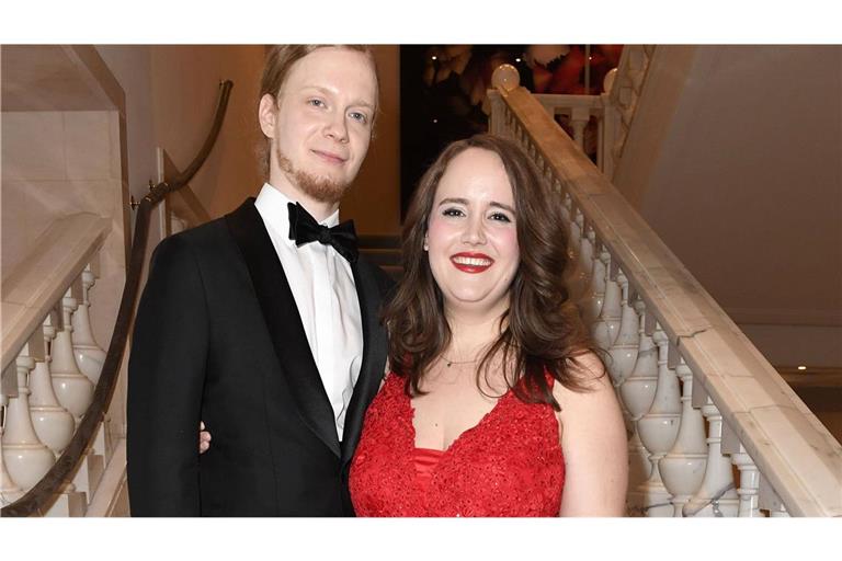 Florian Wilsch  mit Gattin Ricarda Lang beim Bundespresseball 2025.