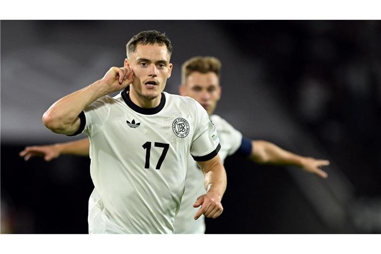 Florian Wirtz jubelt über sein Tor gegen Nordirland (Archivbild).