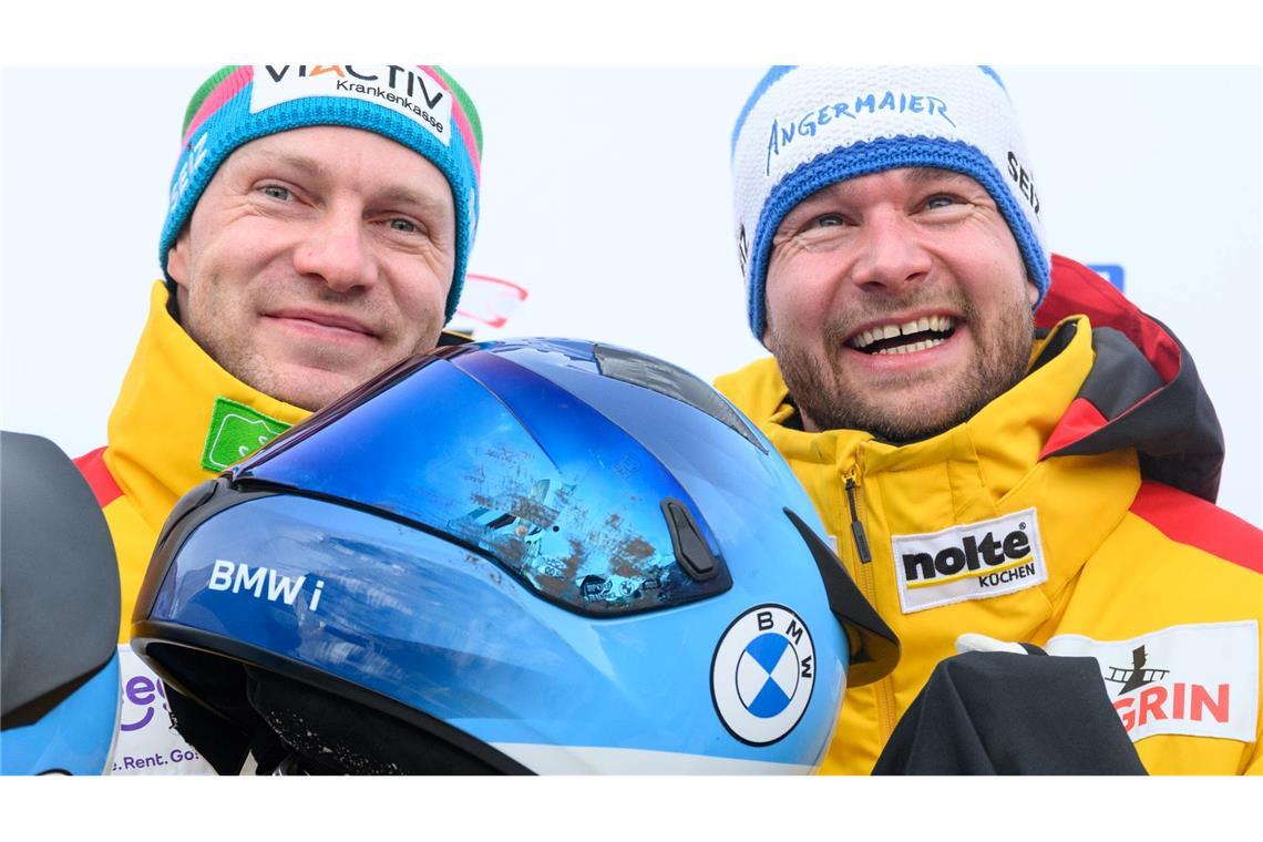 Francesco Friedrich und Laura Nolte holen EM-Titel im Bob Francesco Friedrich (l) gewinnt im Zweierbob vor Johannes Lochner in Lillehammer.