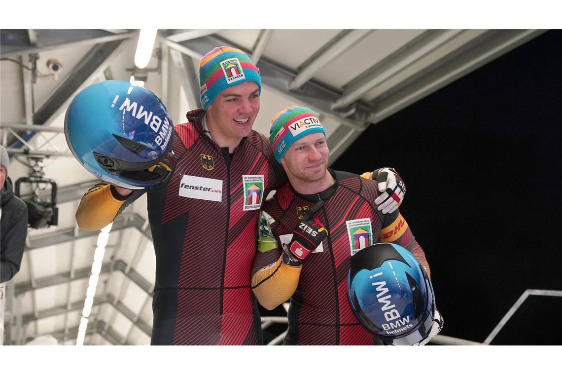 Auffällige Probe bei Anschieber von Olympiasieger Friedrich Francesco Friedrich (rechts) und Simon Wulff sollten am Wochenende in St. Moritz antreten.