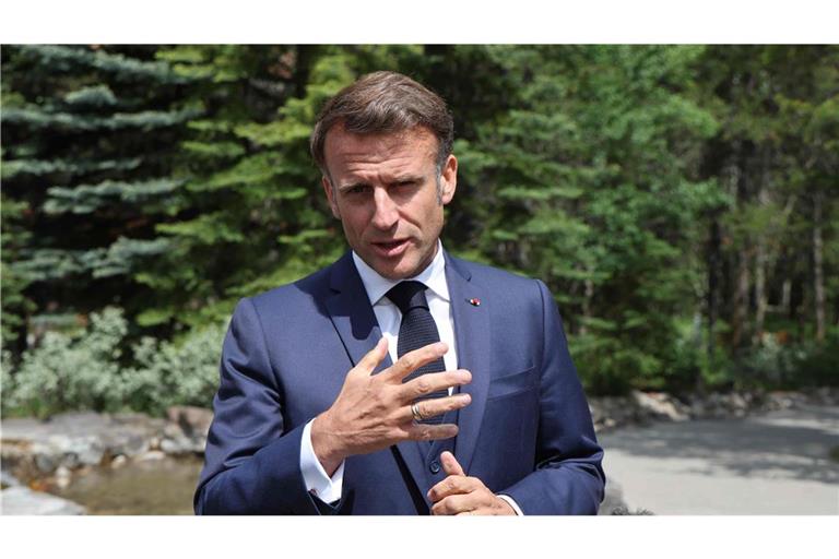 Frankreichs Präsident Emmanuel Macron beim G7-Gipfel in Kanada.