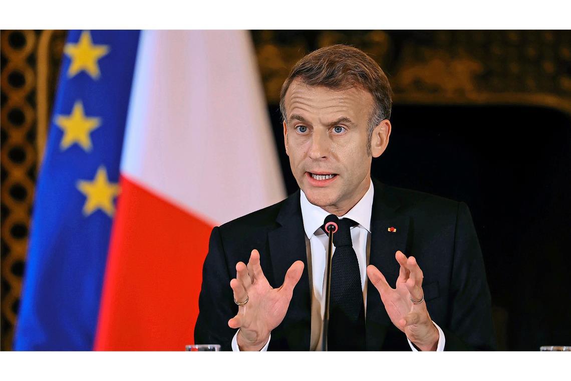 Frankreichs Präsident Emmanuel Macron während einer Ansprache  in Paris. (Archivbild)