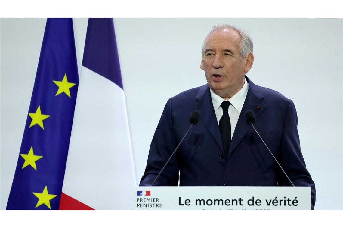Frankreichs Premier Bayrou will Vertrauensfrage stellen Frankreichs Premier stellt im Streit um den geplanten Sparhaushalt die Vertrauensfrage (Archivbild).