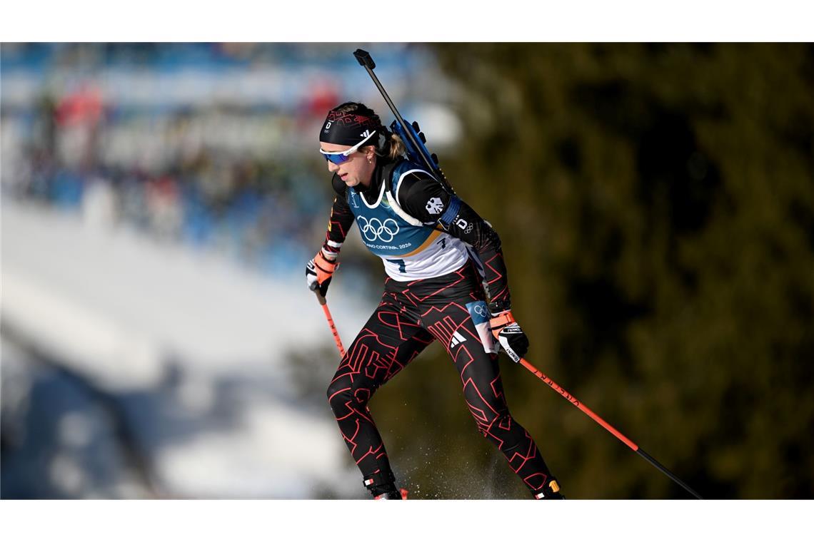Franziska Preuß hatte noch keinen Grund zum Jubeln in den olympischen Einzelrennen.