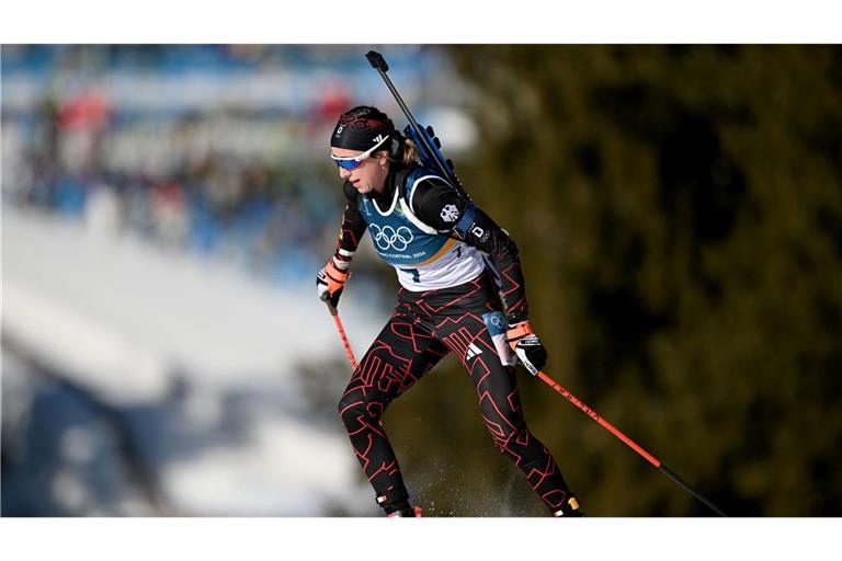 Franziska Preuß hatte noch keinen Grund zum Jubeln in den olympischen Einzelrennen.
