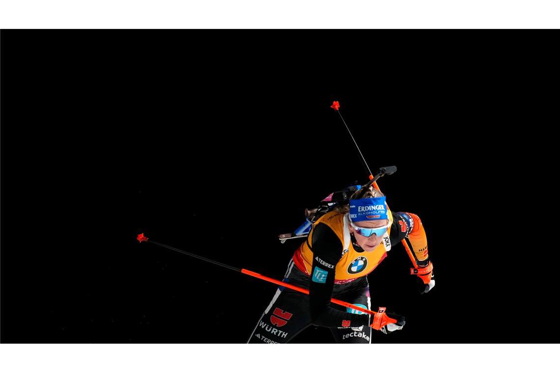 Biathletin Preuß nur 15. - Konkurrentin holt auf Franziska Preuß konnte dieses Mal nicht in den Kampf um die Podestplätze eingreifen.