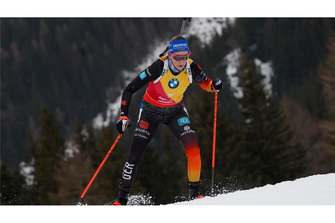 Grotian und Preuß im Sprint von Antholz auf dem Podest Franziska Preuß steht zum neunten Mal in dieser Saison auf dem Podest.