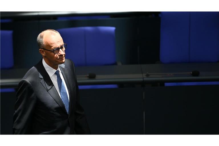 Friedrich Merz am Tag der Kanzlerwahl im Bundestag.