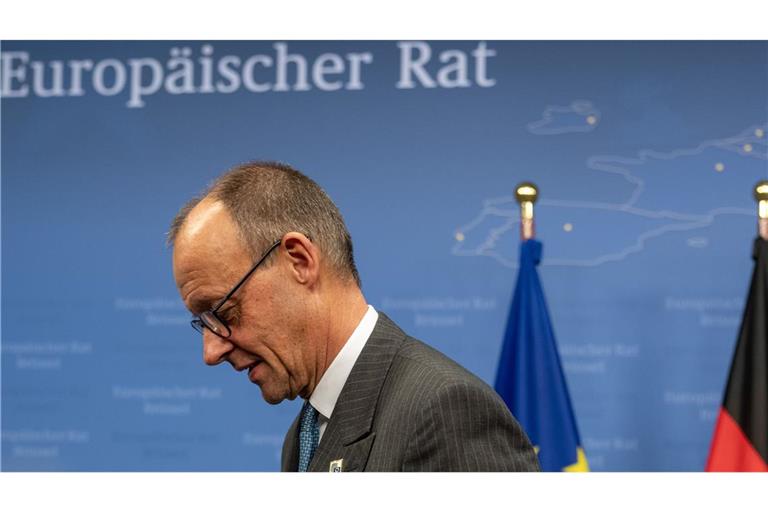 Friedrich Merz ist nach der langen Gipfelnacht in Brüssel müde, aber zufrieden.