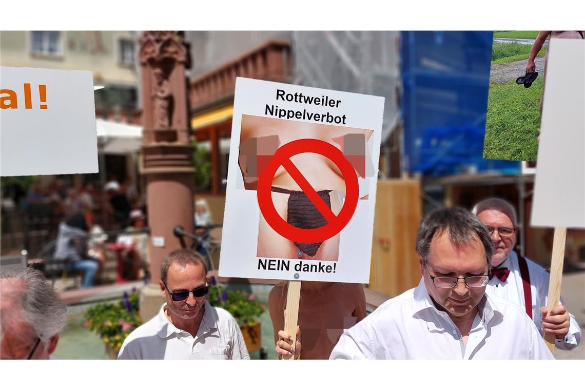 Nackt-Demo zieht Blicke auf sich – trotz „Nippelverbot“ „Für Freiheit, Toleranz und Naturismus“ – die Nackt-Demonstration zieht durch die Rottweiler Innenstadt.