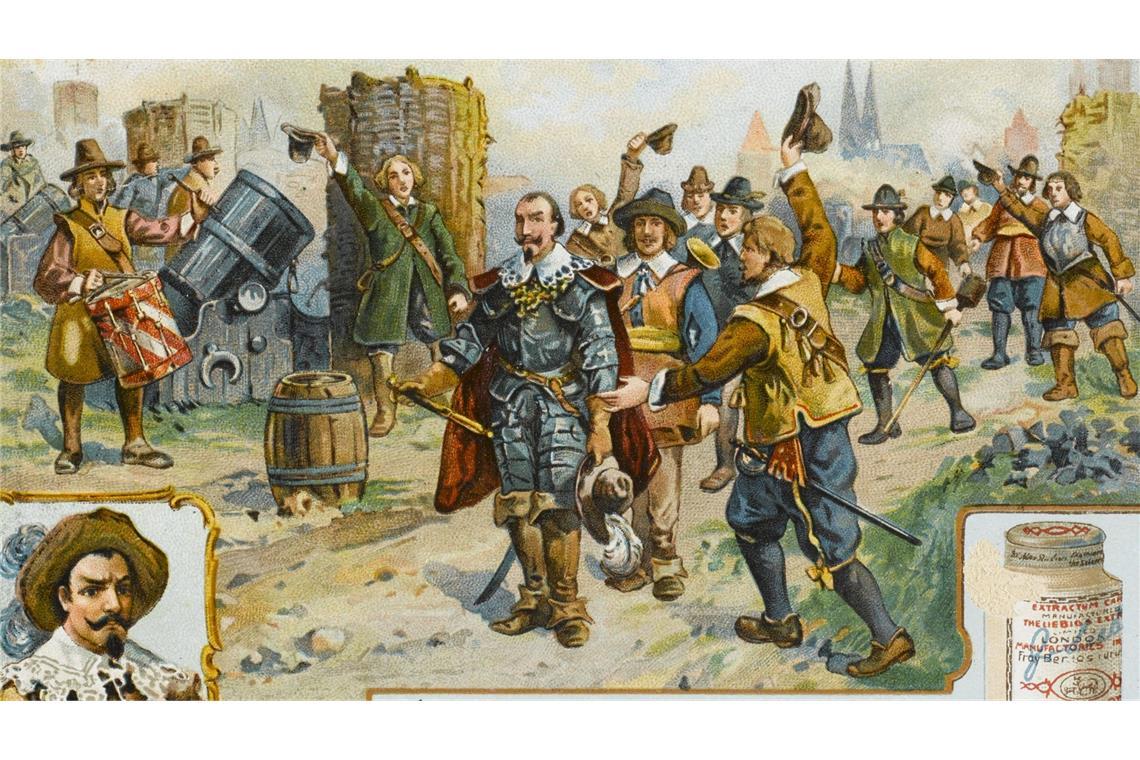 Wallensteins Heerlager vor Nürnberg gibt seine Geheimnisse preis Für sein neues, sehr gut ausgerüstetes und versorgtes Heer ließ Wallenstein im Westen von Nürnberg ein riesiges Feldlager für über 50.000 Landsknechte nebst Tross aufbauen, in dem das Heer wochenlang lagern konnte (historisierende Darstellung aus dem frühen 20 Jahrhundert).