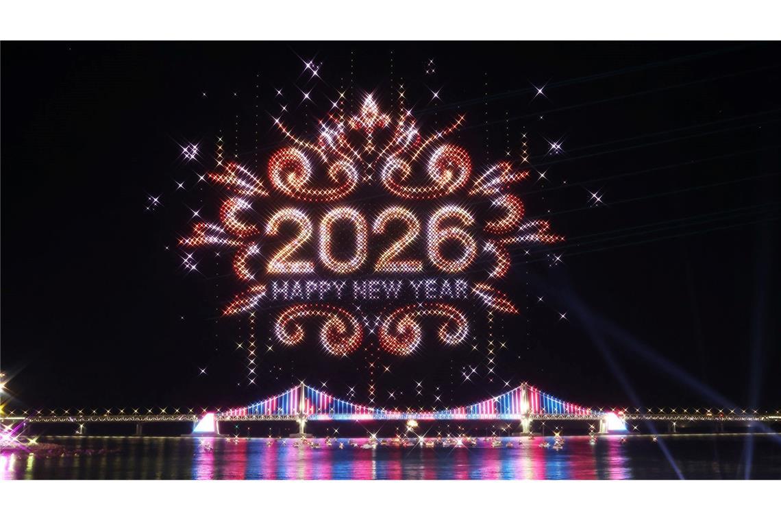 Funkelnde Drohnenkunst: Busan begrüßt 2026 mit spektakulärer Lichtershow am Himmel.