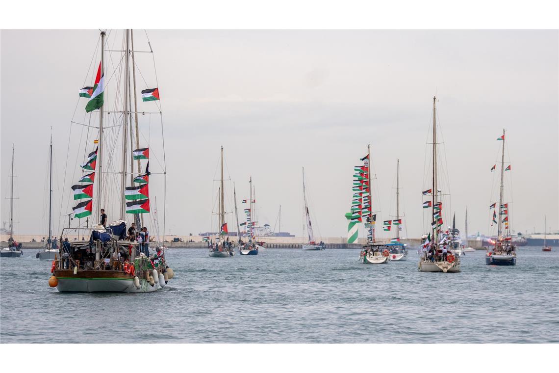 Gaza-Hilfsflotte nach ihrem Aufbruch in Barcelona. (Archivbild)