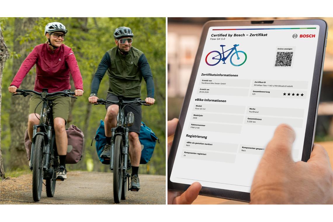 Gebraucht eE-Bikes, die mit einem Bosch-System ausgestattet sind, können künftig digital erfasst werden. „Certified by Bosch“ heißt das Tool dafür.