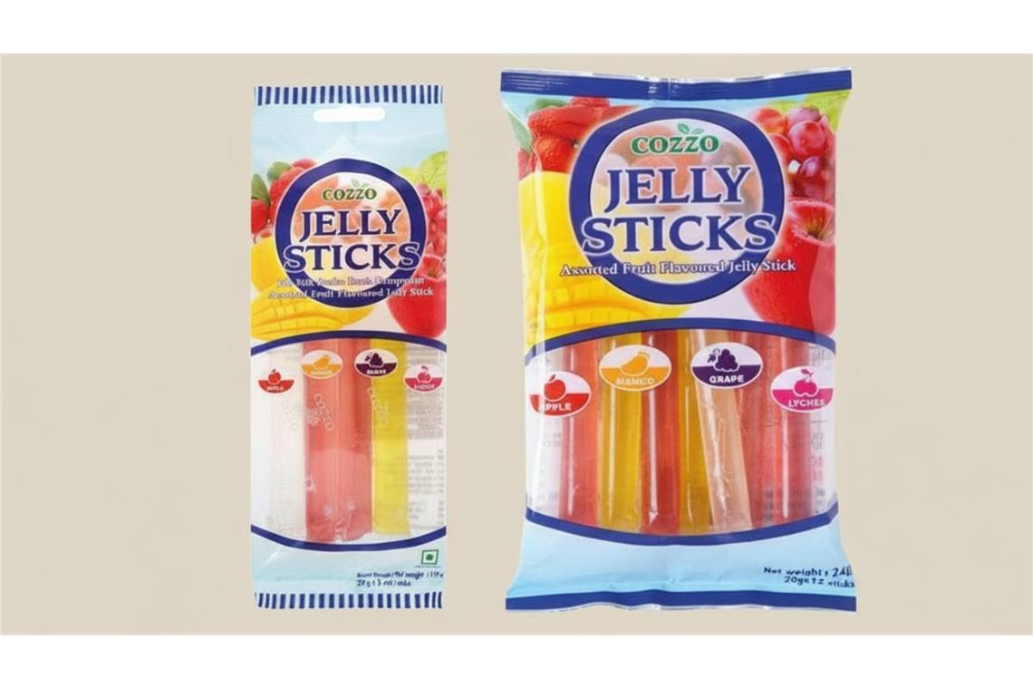 An dieser Süßigkeit können Kinder ersticken Gefährliche Jelly Sticks.