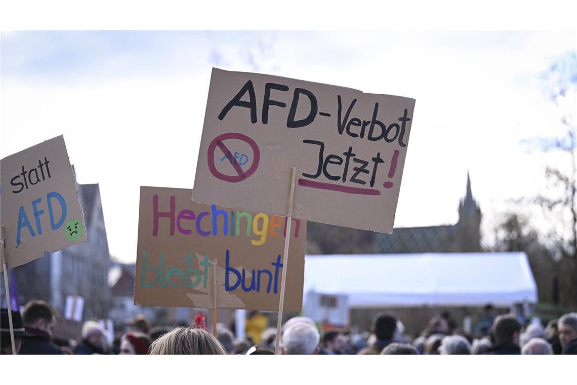 AfD-Parteitag in Hechingen verschoben – Vergleich gefunden Gegen die AfD-Veranstaltung gab es Proteste. (Archivbild)