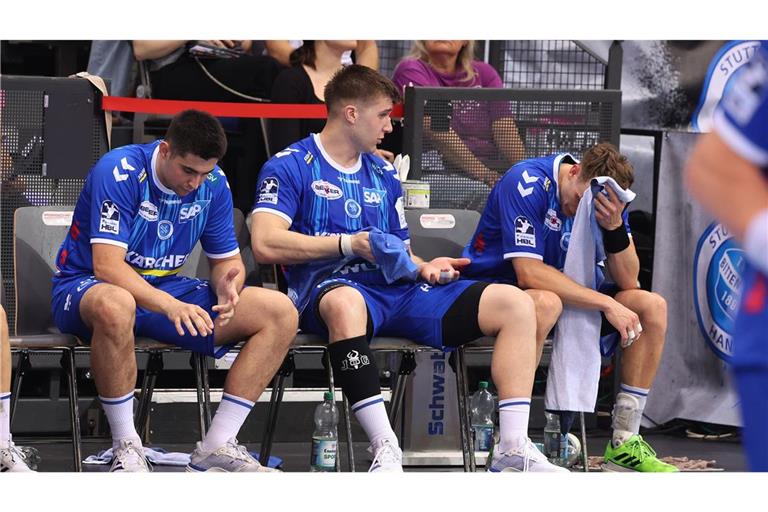 Geknickte Stuttgarter: Achilleas Toskas, Gianfranco Pribetic, Max Häfner (v.li.).