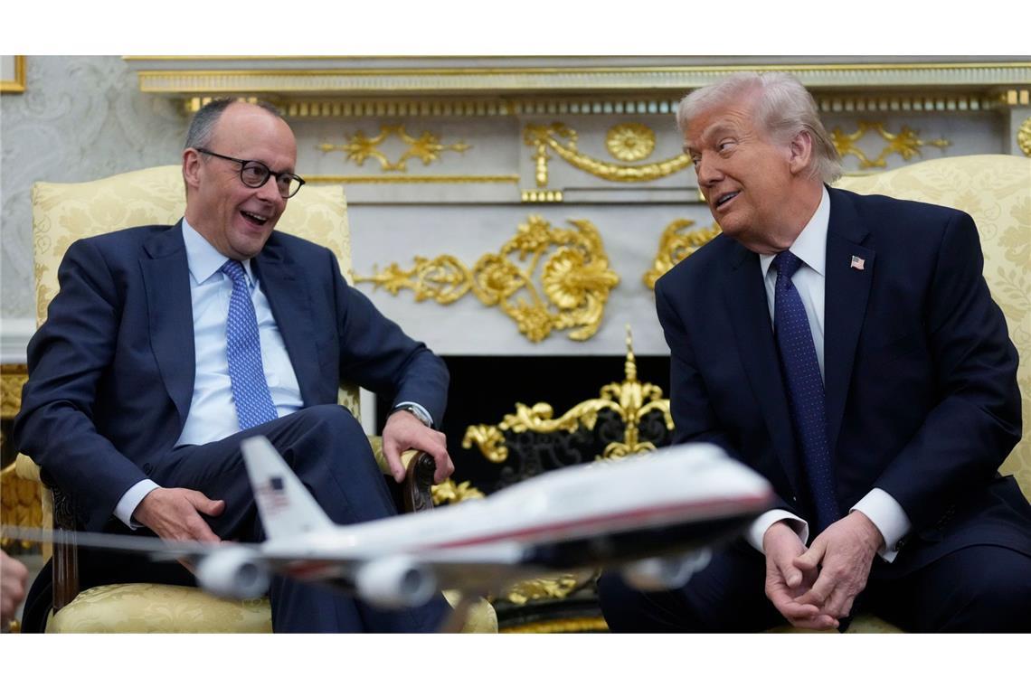 Gemeinsamer Auftritt im Oval Office: Kanzler Friedrich Merz (li.) war am Dienstag zu Besuch bei Präsident Donald Trump.