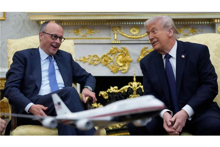 Gemeinsamer Auftritt im Oval Office: Kanzler Friedrich Merz (li.) war am Dienstag zu Besuch bei Präsident Donald Trump.