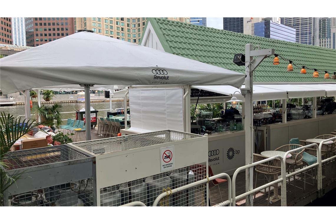 Gemietetes Restaurantschiff: Hier können Fans von Audi auf dem Yarra River Formel-1-Flair mitbekommen.
