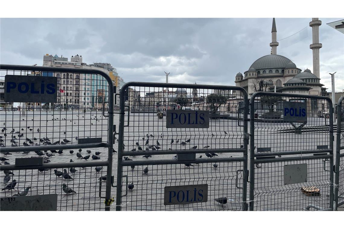 Nach Imamoglu-Festnahme – Zusammenstöße bei Demos in Türkei Gesperrt: Der Taksim-Platz in Istanbul.