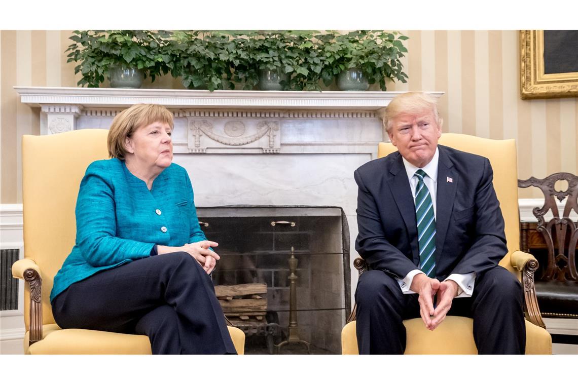 Merkel: "Klar, dass ich etwas Besonderes erlebte" Gespräch im Oval Office vor der eher kontroversen Pressekonferenz. (Archivbild)