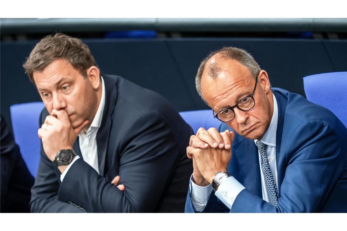 Gesprächsbedarf in Sachen Erbschaftssteuer: SPD-Chef Lars Klingbeil und Bundeskanzler Friedrich Merz (CDU).