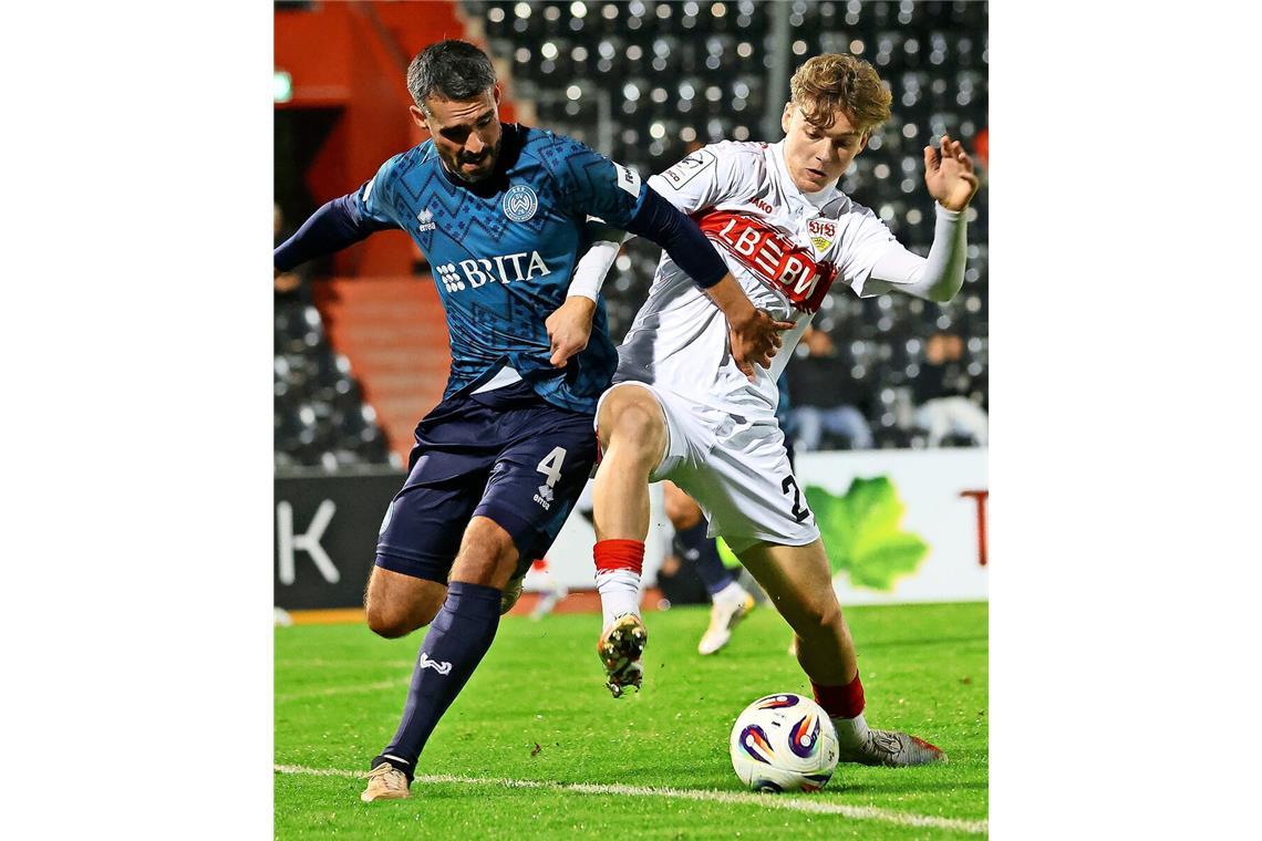 Gibt überwiegend beim VfB II alles auf dem Platz: Yanik Spalt (rechts)