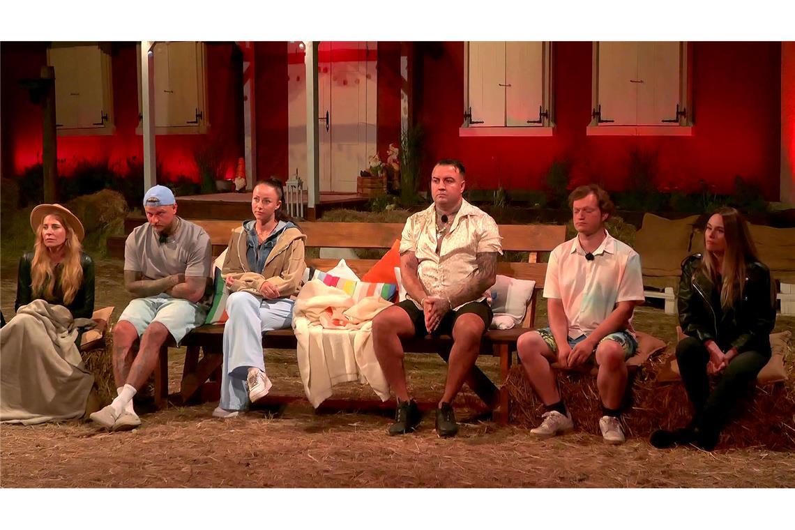 Giulia, Paco, Sandra, Cosimo, Fritz und Nina (v. l.) bei der Nominierungsrunde.