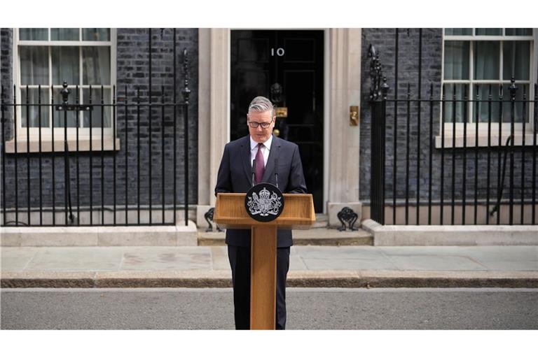 Großbritanniens Premierminister Keir Starmer kündigt seinen Rücktritt an.