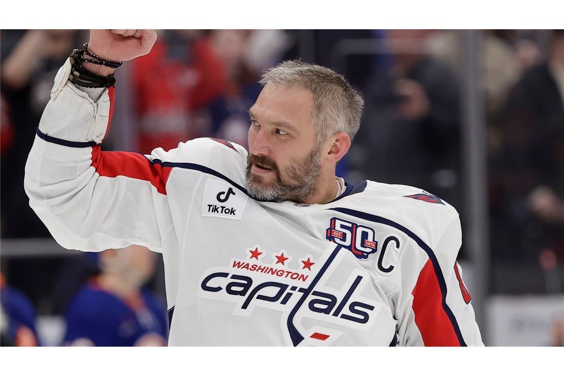 Vorbei an Gretzky: Owetschkin alleiniger NHL-Rekordschütze Hält nun den Rekord: Alexander Owetschkin.