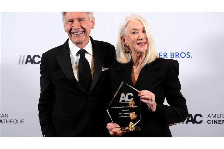 Harrison Ford und Helen Mirren verbrachten beim Dreh der Western-Saga "1923" auch ihren Feierabend oft miteinander. (Archivbild)