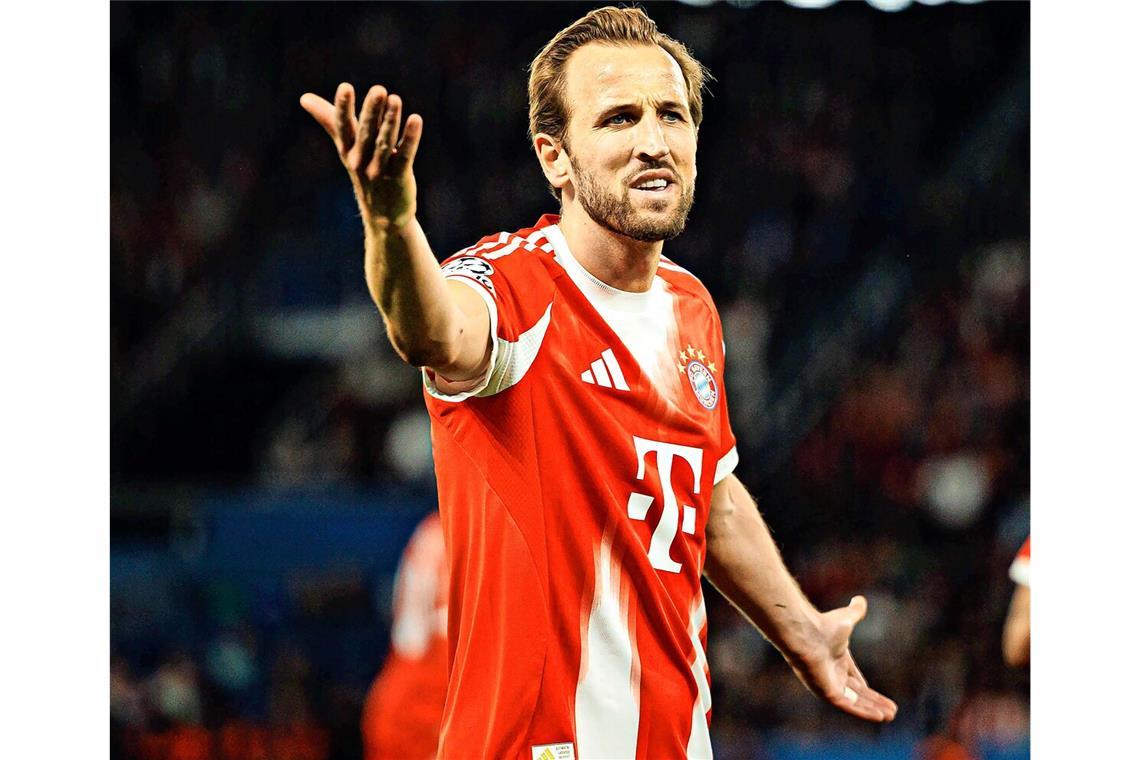 Harry Kane  beschwert sich in dem verrückten Spiel gegen Paris